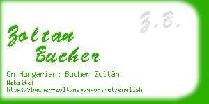 zoltan bucher business card