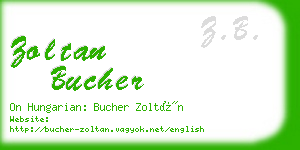 zoltan bucher business card